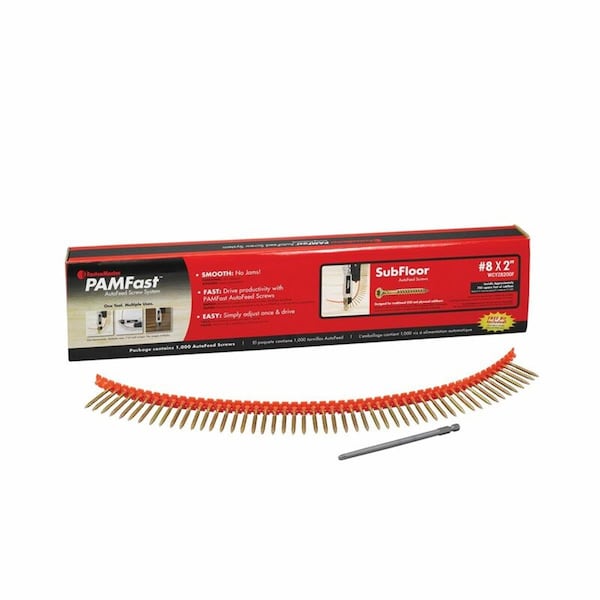 Fastenmaster PAMFast No.8 x 2 in. Star Yellow Zinc Collated Subfloor Screws, 1000PK 2003025 - main